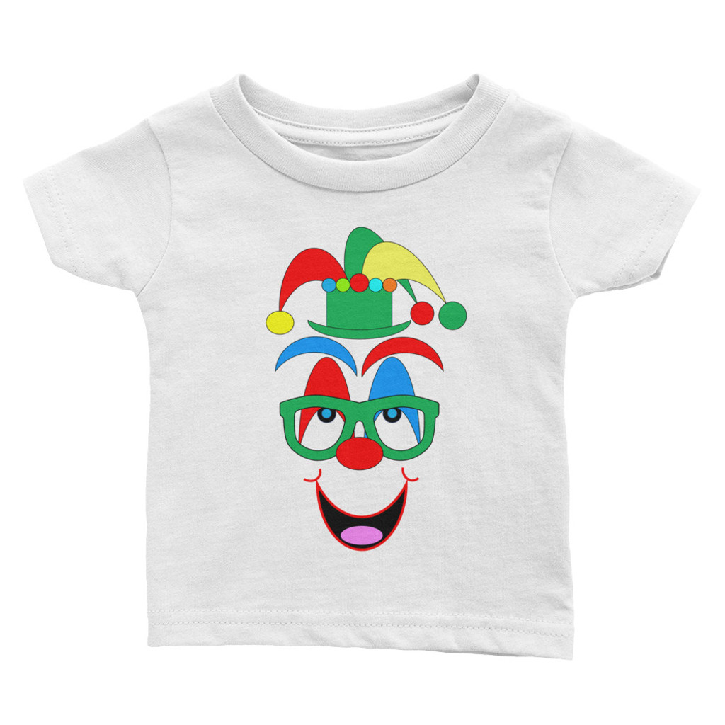 Ann Gertrude Clown Short Sleeve Tee 6M to 24M/Infant to Toddler (Green Hat & Glasses)