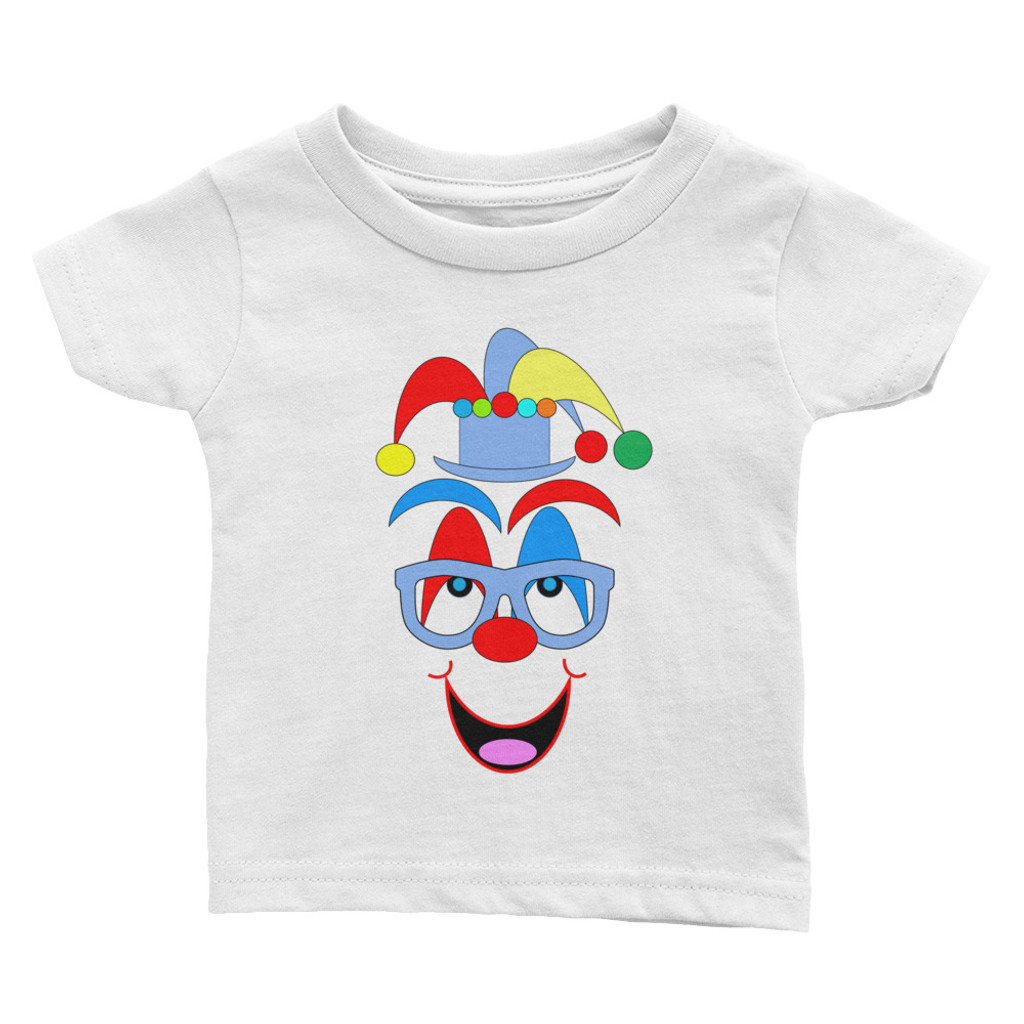 Ann Gertrude Clown Short Sleeve Tee 6M to 24M/Infant to Toddler (Blue Hat & Glasses)  