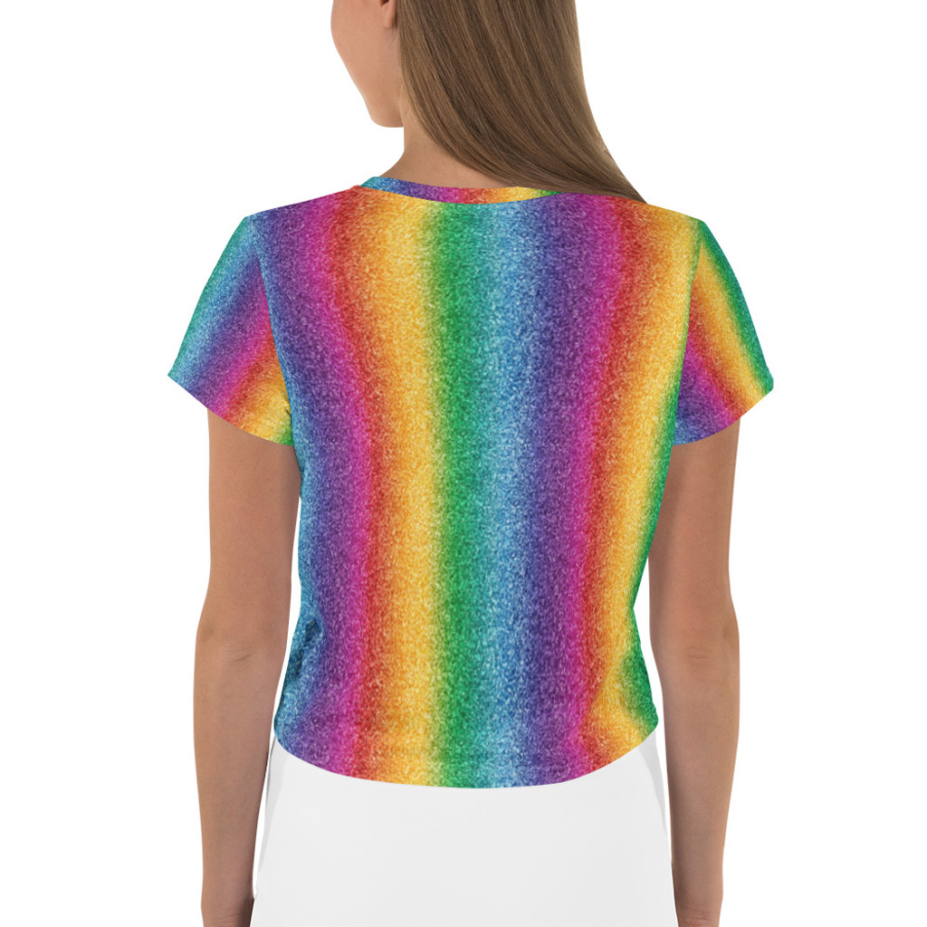 Ann Gertrude "Rainbow Shimmer" Crop Tee