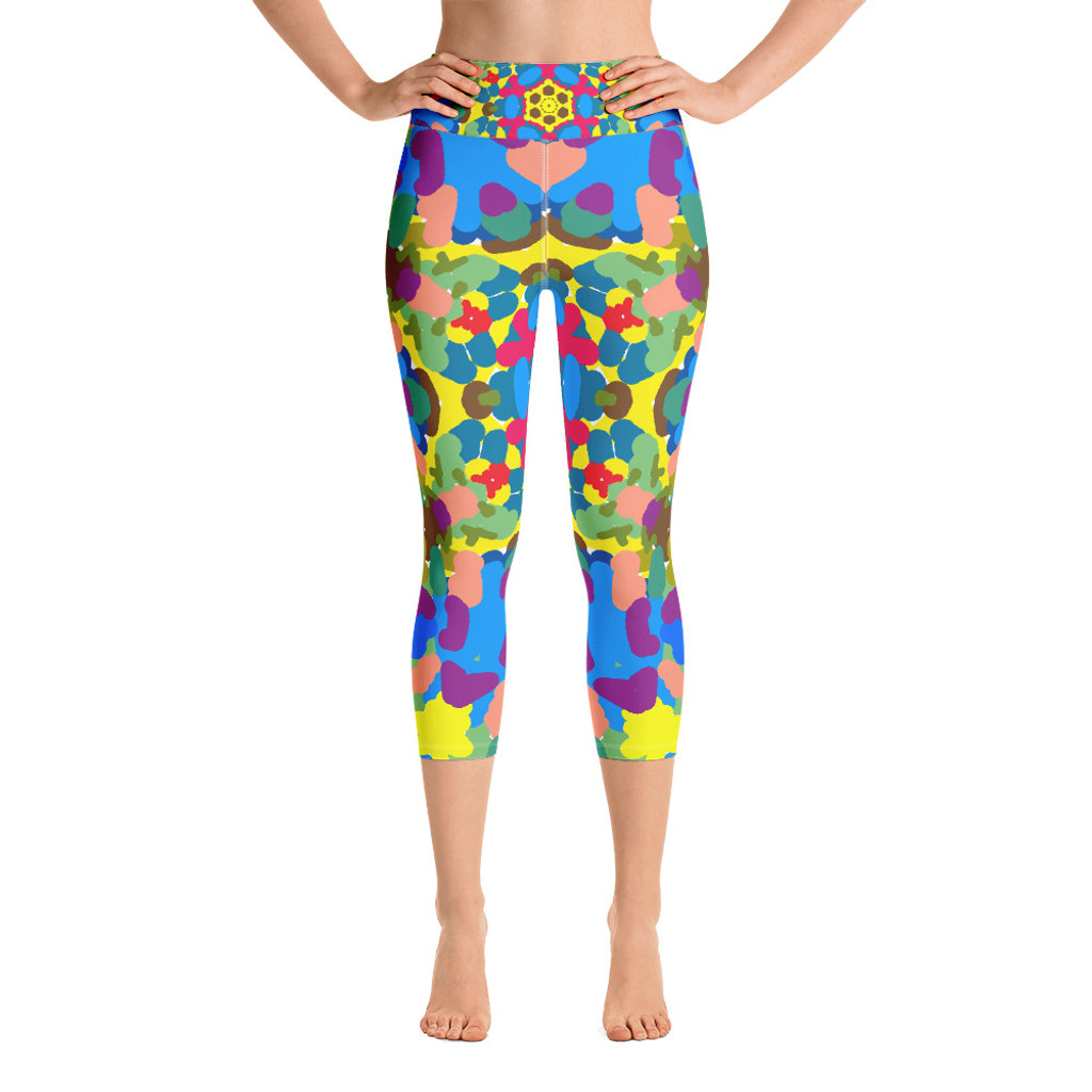 Ann Gertrude "Graffiti II" Yoga Capri Legging with Pocket