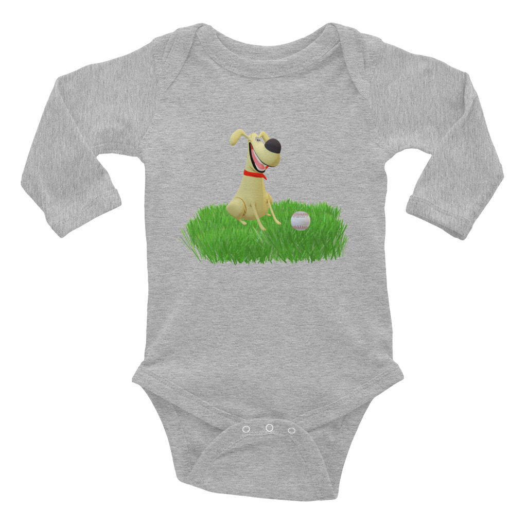 Ann Gertrude “Fetch and Return the Ball” Infant Long Sleeve One Piece Bodysuit