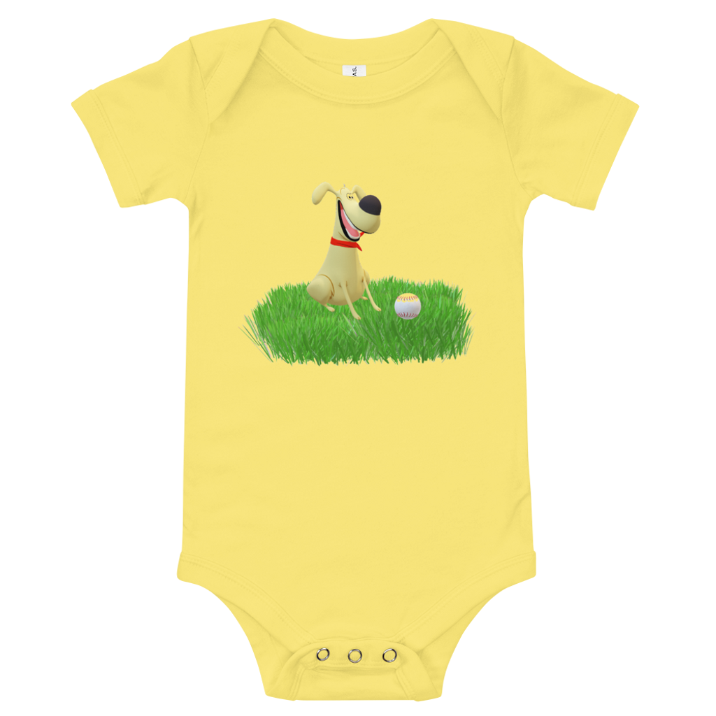Ann Gertrude “Fetch and Return the Ball” Classic Short Sleeve Baby One-Piece Bodysuit 