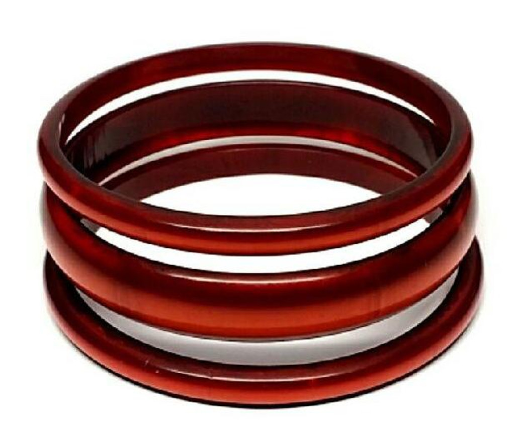 Bakelite Root Beer Soda Stack Bangle Bracelet Set - Vintage