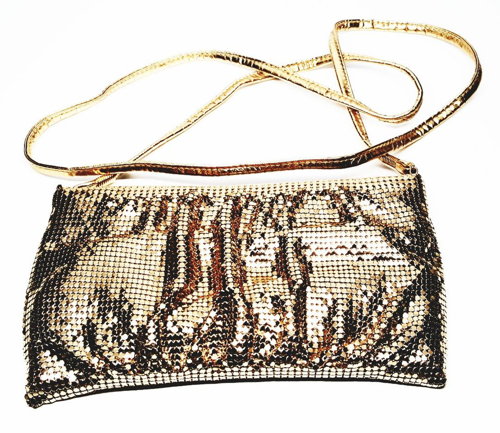 Whiting & Davis Gold Mesh Purse - Vintage 1970s Deadstock