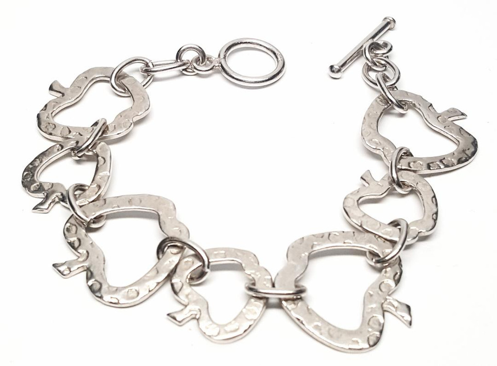 Sterling Silver Apple Cut-Out Bracelet - Vintage