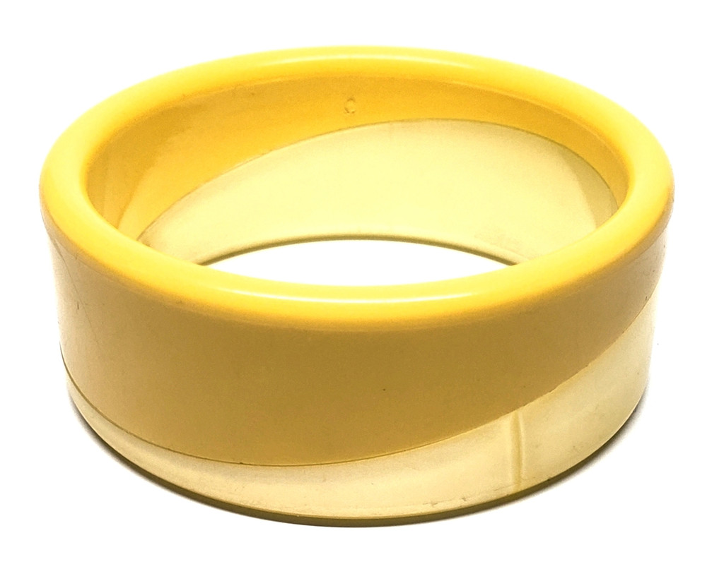 Lucite Lemon Cake Lemon Icing Bangle Bracelet - Vintage