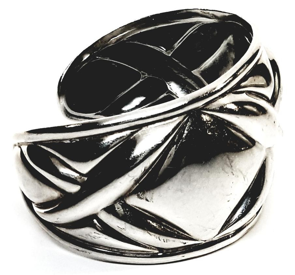 Kabana Sterling Silver Modernist Three X Heavy Cuff Bracelet - Vintage
