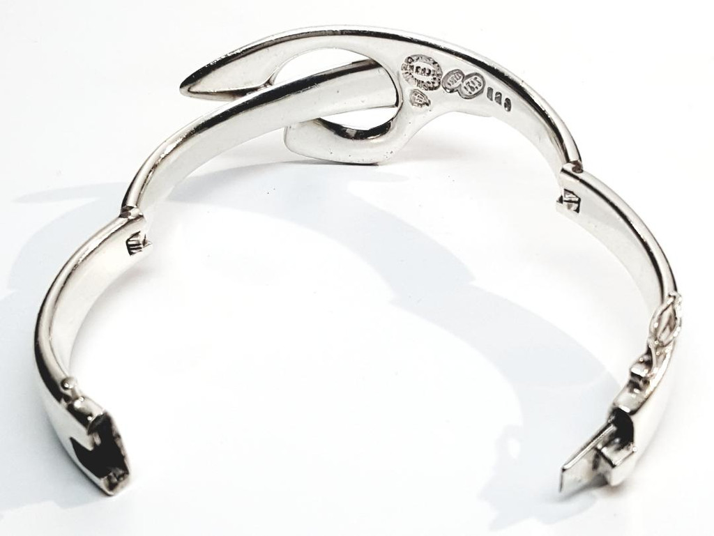 Sigi Pineda Sterling Silver Heavy Modernist Bangle Bracelet - Vintage