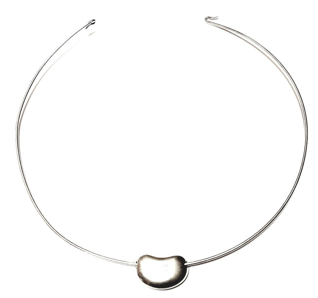 Tiffany & Co. Sterling Silver Very Big Bean Heart Choker - Vintage 1970s and Gorgeous!