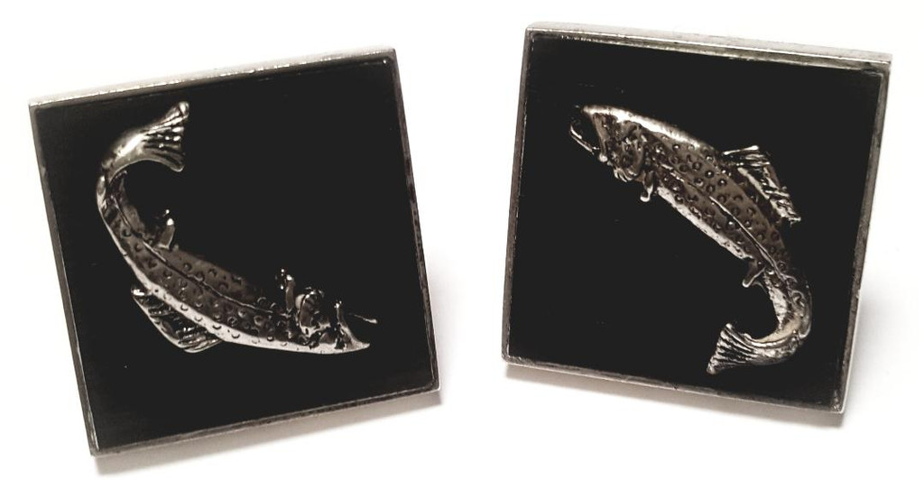 Fenwick & Sailors Sterling Silver Dancing Fish Cufflink - Rare Vintage 1950s