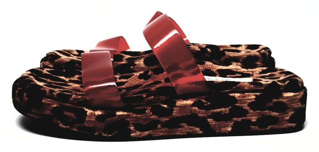 Dolce & Gabbana Red Lucite Double Band Platform Sandals - Size US 5 - Vintage Deadstock