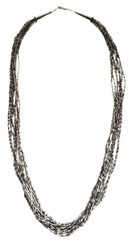 Sterling Silver Long Liquid 10-Strand Necklace - Vintage 1950s