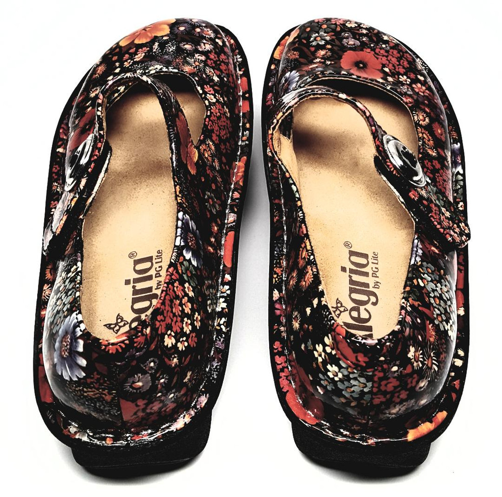 Alegria Floral Patent Leather Mary Jane Platforms - Size US 6