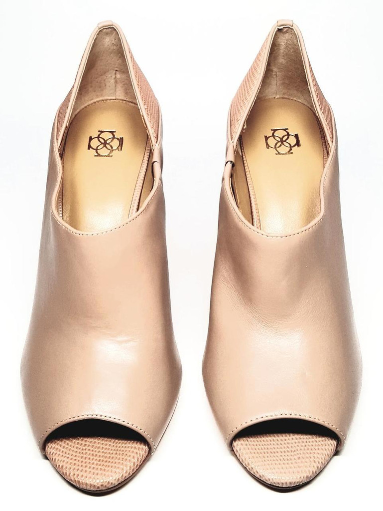 Ann Taylor Petal Pink Pebbled and Smooth Leather Peep Toe High Wedge - Size US 8M - New