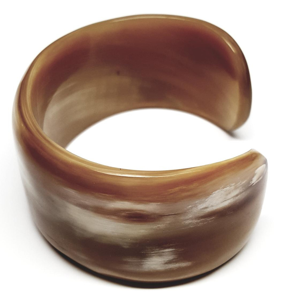 PONO by Joan Goodman Caramel-Colored Wide Italian Resin Cuff Bangle Bracelet 