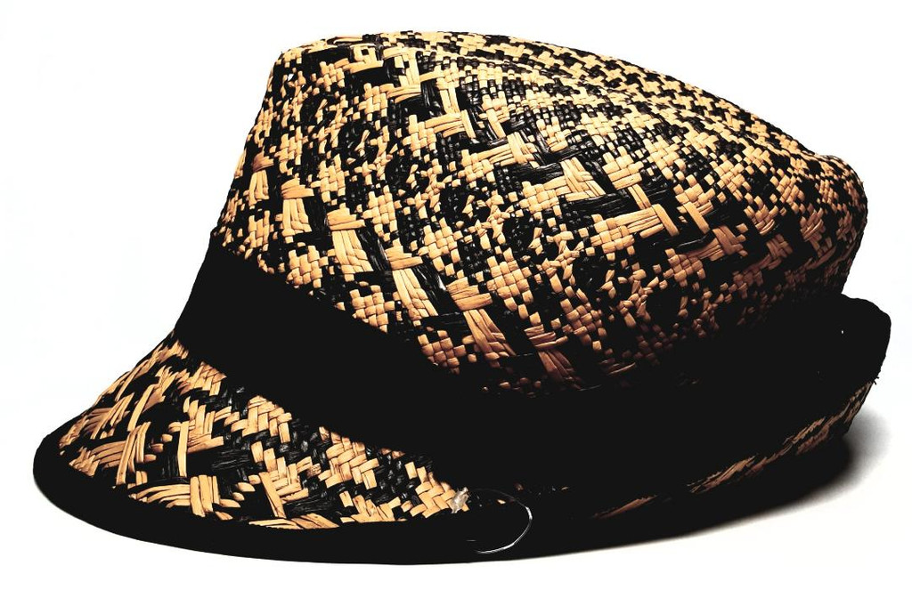 Makins New York Black and Honey Raffia Fedora Hat - New