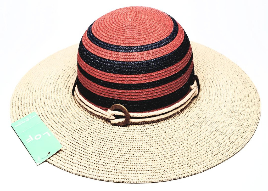 Lof Big Brim Cherry Blueberry Wheat Paper Hat - New