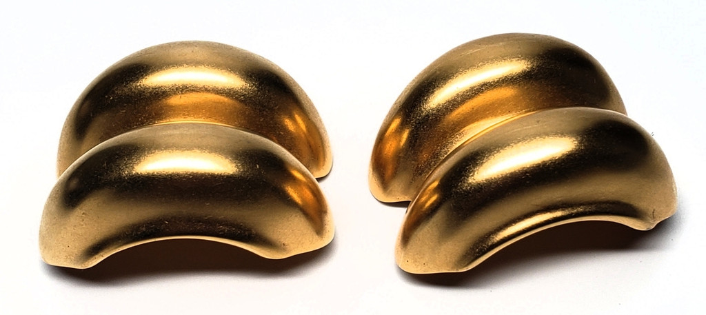 Robert Lee Morris Matte Gold Tone Double Concave Bar Statement Earrings - Vintage 1980s Deadstock