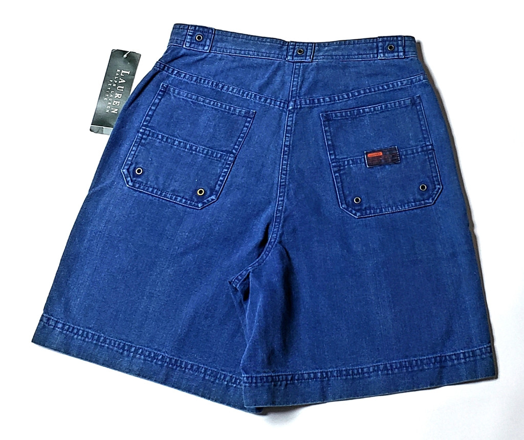 Ralph Lauren "Lake Powell High" Waist Bandana Denim Shorts - Size 2P - Deadstock Vintage 1990s