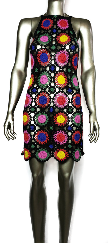 H&M Coachella Collection Colorful Circles Sleeveless Crochet Dress - Size 6