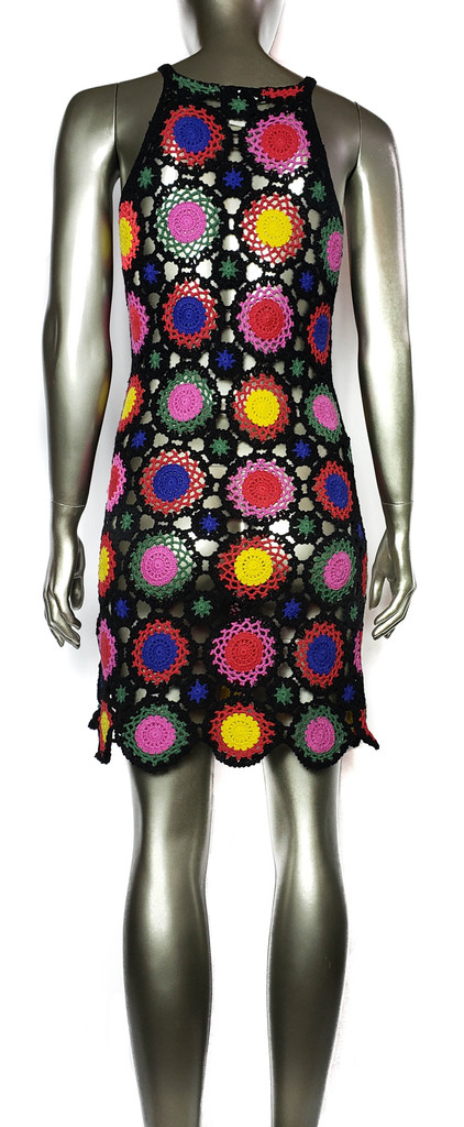 H&M Coachella Collection Colorful Circles Sleeveless Crochet Dress - Size 6