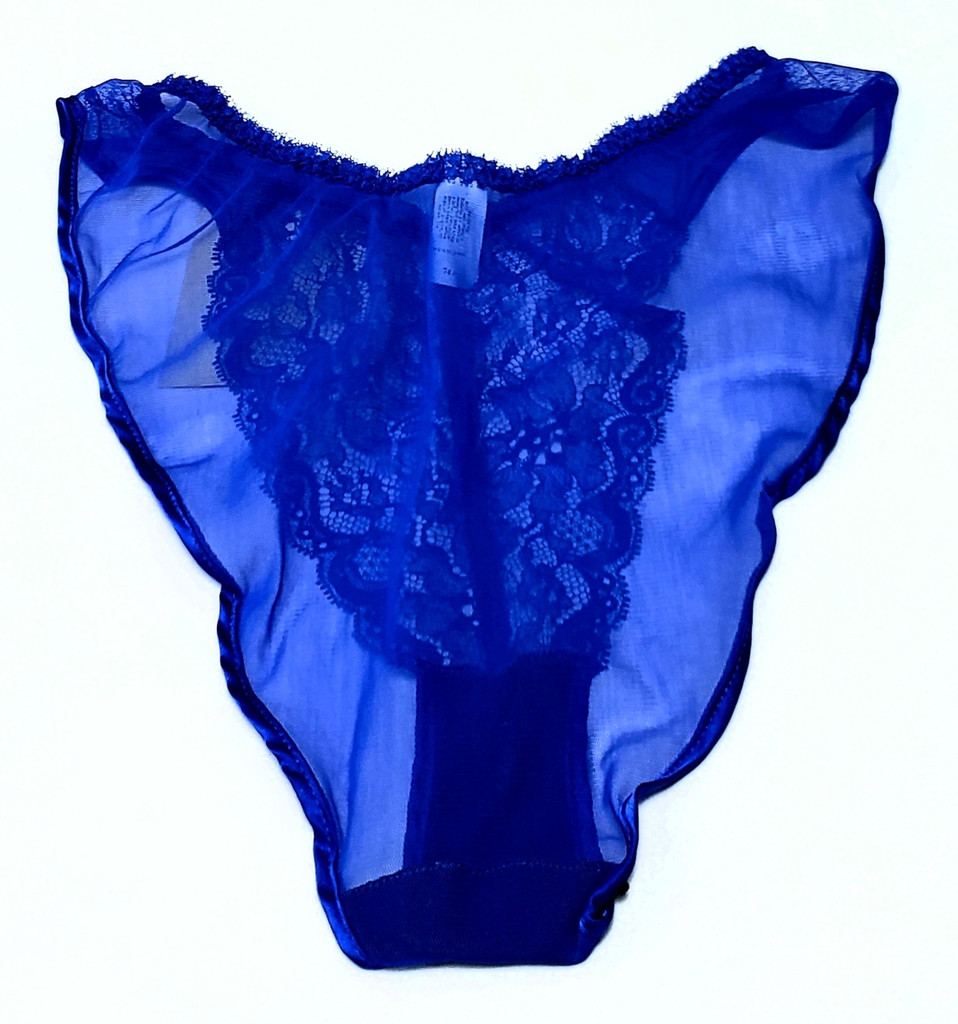 Christian Dior "Blue Velvet" Lace and Satin Panties - Size Medium - Vintage - New Deadstock