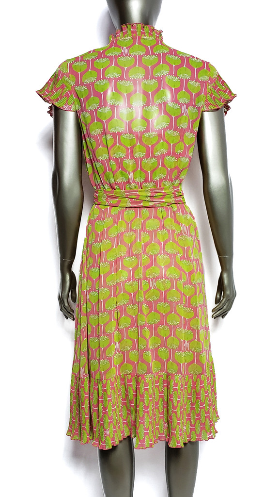 Lilly Pulitzer "Driscoll" Two-Piece Pink Salmon Green Trees Wrap Dress - Size 10 - Rare Set