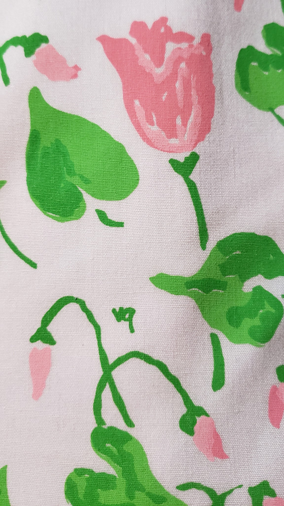 The Vested Gentress "VG" Signature Pink Roses High-Waist A-Line MOD Skirt - Size Small - Vintage 1960s Rare