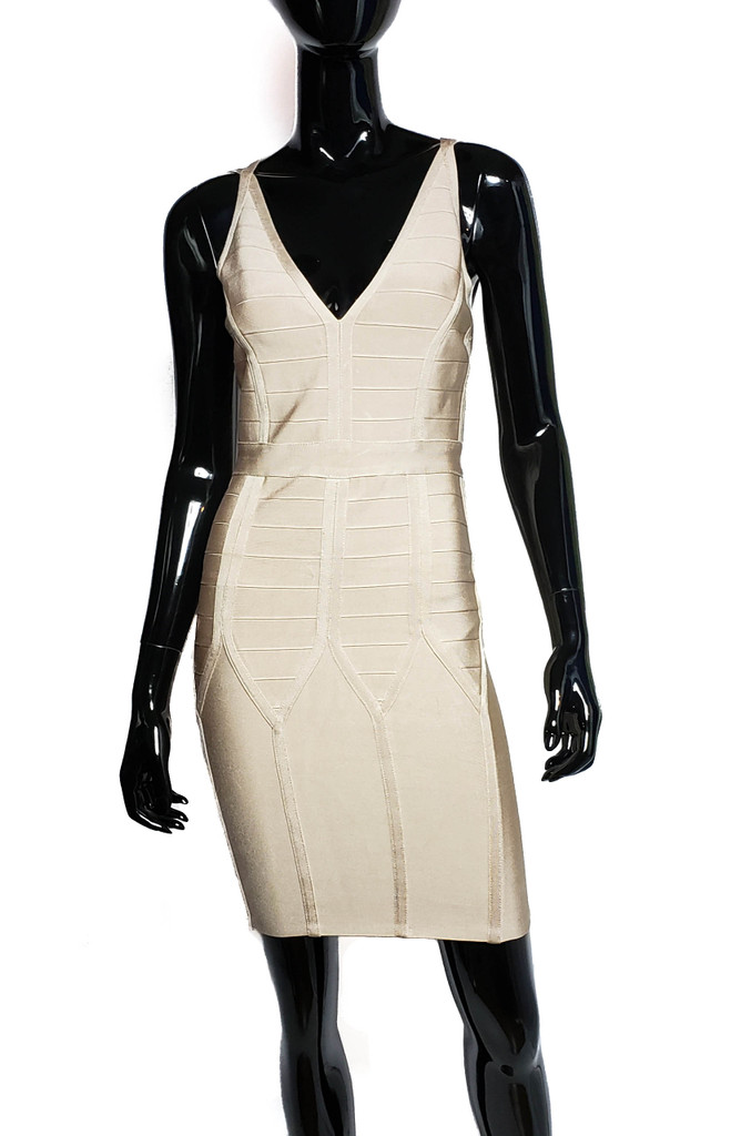 TOPSHOP Nude Racerback Bodycon Bandage Dress - Size US 4  - New