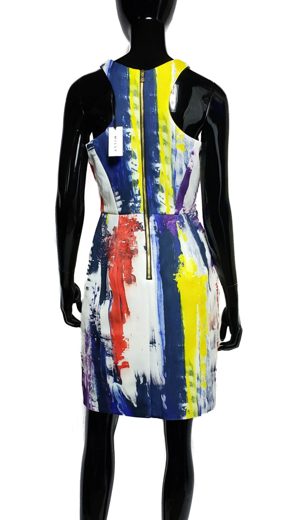Milly Graffiti Sleeveless Racerback Bodycon Sheath Dress - Size 8 - New