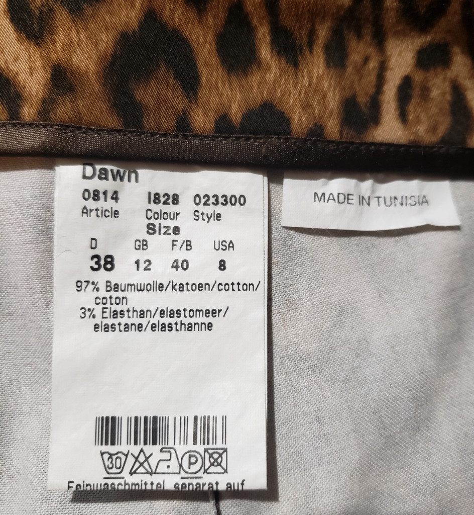 CAMBIO "Dawn" Leopard Print Sateen Slacks - Size US 8 - Vintage 1990s Deadstock