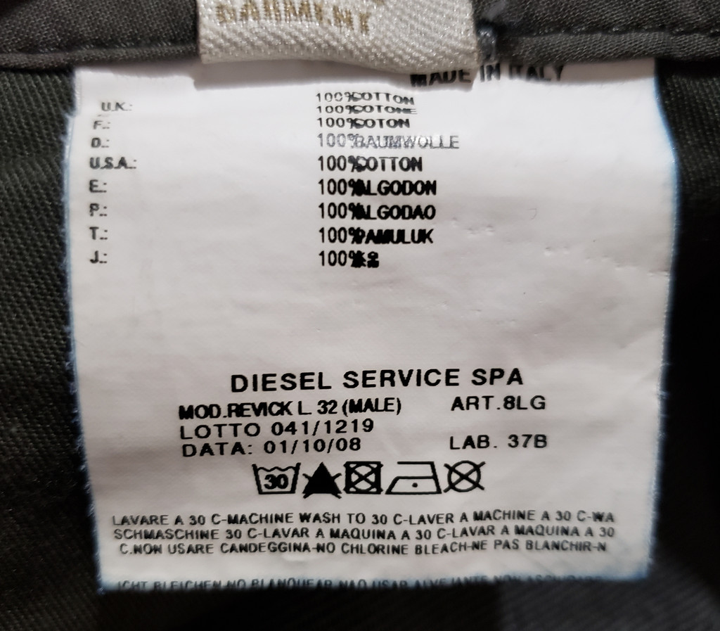 Diesel Industry "Revick" Black Slim Fit Copper Button Fly Jeans - Size W27 L32