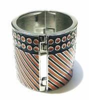 Enamel Bracelet - Banana Republic Blueberry Orange Color Block Bangle Bracelet