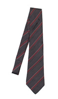 Christian Dior Silk Slate & Crimson Slanted Stripes Tie - Vintage Deadstock