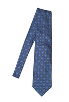 Barneys New York Silk Blue & Yellow Rings Tie - New 