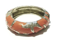 Enamel Bracelet - Amrita Starfish Tangerine Glow Bangle Bracelet