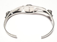 J. W. Begay Sterling Silver Navajo Feather Turquoise Coral Cuff Bracelet - Vintage