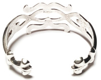 F. L. Begay Sterling Silver Sandcast Navajo Cuff Bracelet - Vintage 