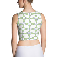 Ann Gertrude "Windmill" Sleeveless Crop Top - Green