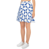 Ann Gertrude "Windmill" Skater Skirt - Blue