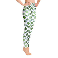 Ann Gertrude Green Geometric Yoga Legging with Pocket