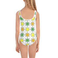 Ann Gertrude "Sunny Skies" Girls Swimsuit - Green