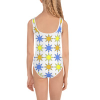 Ann Gertrude "Sunny Skies" Girls Swimsuit - Blue