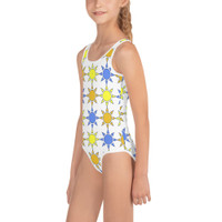 Ann Gertrude "Sunny Skies" Girls Swimsuit - Blue