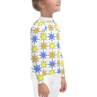 Ann Gertrude "Sunny Skies" Girls Rash Guard - Blue