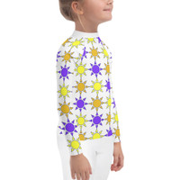Ann Gertrude "Sunny Skies" Girls Rash Guard - Purple