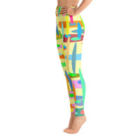 Ann Gertrude "Ponds Paradise" Yoga Legging with Pocket - Yellow