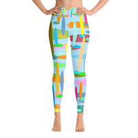 Ann Gertrude "Ponds Paradise" Yoga Legging with Pocket - Blue