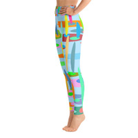 Ann Gertrude "Ponds Paradise" Yoga Legging with Pocket - Blue