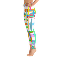 Ann Gertrude "Ponds Paradise" Yoga Legging with Pocket - White